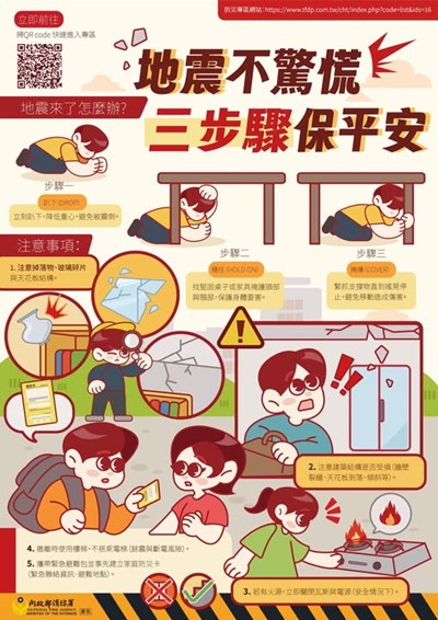 【地震不驚慌 三步驟保平安】